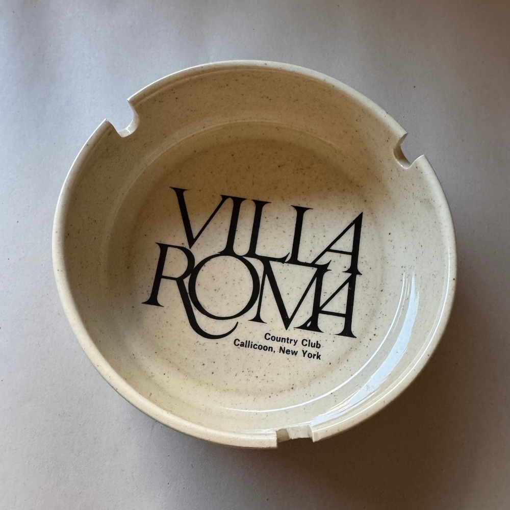Vintage Villa Roma Country Club Callicoon New York Ceramic Ashtray Hillummel NY